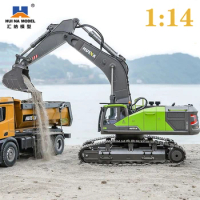 Huina 1593 22-Channel Multi-Function Screw Drive Alloy Excavator Model Engineering Car Track Remote Control Toy Childrens Gift