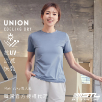 【STL】現貨 抗UV 防曬 涼感 韓國瑜伽 女 運動機能短袖上衣 T恤 UnionCoolingDry(雨天藍RainySky)