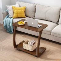 實木客廳沙發旁邊幾可移動桌子床頭帶輪子角幾移動式電腦桌網課桌