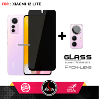 Paket 2in1 Tempered Glass Layar Anti Spy Privacy For Xiaomi 12 Lite Free Anti Gores Camera