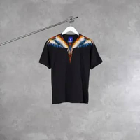 Kaos MARCELO BURLON WINGS ORANGE NAVY BLACK TSHIRT 100% ORIGINAL Size 12