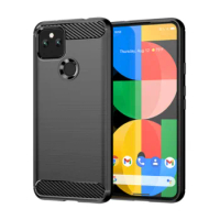 For Google Pixel 4A 5G Shockproof Silicone Case Carbon Fiber Cover for pixel 4a 5g google Full Protection Phone Case Bumper