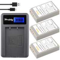 3 Pcs PS-BLS5 PS BLS5 Battery + LCD USB Charger for Olympus OM-D E-M10 PEN E-PL2 E-PL5 E-PL6 E-PM2 Stylus 1