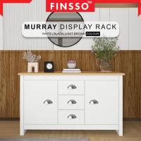Finsso: Murray Display cabinet with 3 Drawers & 2 Door Storage Cabinet/ 4ft Cabinet / Chest Drawer F