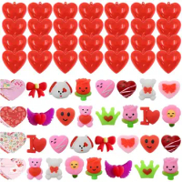 Valentine Mochi Squishy Toy Valentine Mochi Squishy Toys With Red Hearts &amp; Valentine Cards Kawaii Valentines Day Squeeze Toy
