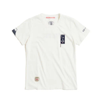 【EDWIN】江戶勝 女裝 旗幟短袖T恤(米白色)
