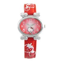 Hello Kitty進口精品時尚手錶-悠閒心情(紅)