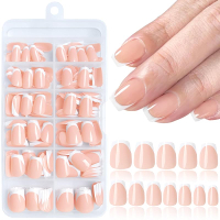 240pc French Tip Press on Nails Short Fake Nails with Glue and Adhesive Tab False Acrylic Nails Pres