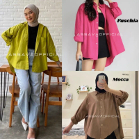 KEMEJA WANITA LINEN OVERSIZE SHIRT OVERSIZE - KEMEJA POLOS - SHIRT POLOS - KEMEJA LINEN KEMEJA WANIT