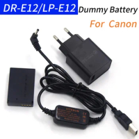 18W Charger+USB DC Cable+DR-E12 DC Coupler LP-E12 Dummy Battery for Canon EOS M M2 M10 M50 M100 M200 Cameras