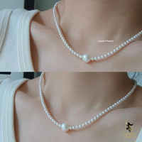Luxell Pearl Kalung Mutiara Akoya & Laut Asli - Liontin 10mm Grade A Adjustable 40-45cm Elegan Berke