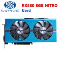 Used SAPPHIRE RX580 8G Nitro 14nm Video Card 2304SP 256Bit GDDR5 Graphics Cards RX 500 RX 580 8GB Nitro+ DP HDMI DVI 2304 SP