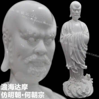Dehua white porcelain like He Zhaozong Damour Damour 15 inch Arhats ceramic Buddha Damour Buddha ornaments