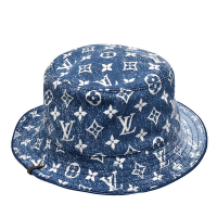 LV Louis Vuitton路易威登 M77436 JACQUARD系列牛仔布漁夫帽(牛仔藍-M)