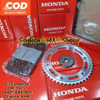 GIGI TARIK KOMPLIT - GEAR SET CRF 150L 428 15T - 49T KODE PART 06401-K84-900 ORIGINAL HONDA AHM 100%