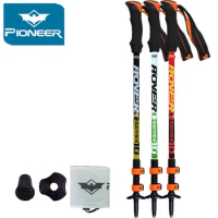 Pioneer Ultra-light Adjustable Camping Hiking Walking Trekking Stick Alpenstock Carbon Fiber Climbing Skiing Trekking Pole 1pc