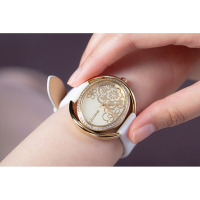 LICORNE力抗錶 花語鑲鑽優雅手錶 金x白/32mm