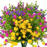 6 Bundles Of UV-Resistant Artificial Flowers for wedding, party, home，garden,kitchen decor