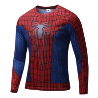 Movie Spider-Man Cosplay Superhero Peter Parker Tight Fitting Clothing 3D Spider Pattern Quick Drying Clothes Halloween Costumes