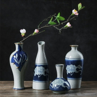 花瓶陶瓷小清新擺件客廳裝飾水培鮮花插花瓶干花禪意空間中式花器