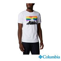 Columbia 哥倫比亞 男款- 彩虹UPF50快排短袖上衣-白色 UAE08060WT