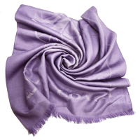 COACH 大馬車 LOGO100%羊毛絲巾圍巾(鬱金香紫)