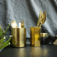 北歐黃銅六邊菱形筆筒六角筆筒六棱金色插花瓶不銹鋼金屬桌面擺件
