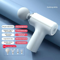 Mini Fascia Massage Gun 6 Speeds With 4 Massage Heads Muscle Relaxation Vibration Massage Fitness D