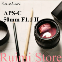 Kamlan 50mm f1.1II APS-C Large Aperture Manual Focus Lens for CanonEOS-M Sony E Fuji X M43 Mount Mir