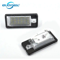 2pcs 18LED A3 License Plate Light Lamp License LED Bright White Plate Number Lamp For A3/S3 04-12 A4 S4 A6 C6 RS4 S6 05-