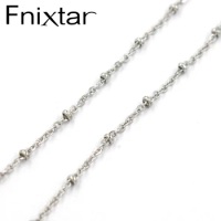 20pcs/lot Fnixtar 20" Stainless Steel Clamp bead chain necklace with lobster clasp Satellite Chains 2mm thickness 3mm ball beads