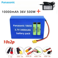 Panasonic 18650 Lithium Battery Pack 10S2P 36V 10000mAh Electric Scooter 500W High Power Battery Pack+Charger Free Shipping