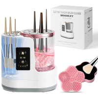 Electric Makeup Brush Cleaner Machine with Makeup Brush Dryer and Silicone Makeup Brush Cleaner Mat