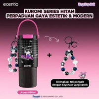 Ecentio Kuromi Black Series Botol Minum aesthetic tumbler tahan panas dingin 24 jam portabel tumbler
