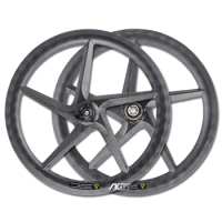 16 Inch Full Carbon 5 Spokes 3 5 7 10 11 Speed Rim / Disc Brake Wheels 16" 349 Five-spoke Carbon Wheelset for Folding Bikes