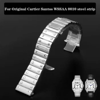 Quick Release Solid Stainless Steel Watch Strap For Cartier Santos WSSA0010 WSSA0018 Silver Replacement Watchband 21mm