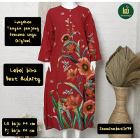 LONGDRES 19 TANGAN PANJANG KENCANA UNGU LEBEL BIRU & SESAWI LEBEL HITAM - Daster murah terbaru