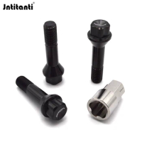 Jntitanti High quality Gr.5 Titanium Anti-theft10.9 grade T85 wheel hub bolt titanium bolt 20pcs1keyM14*1.5*52 for Ferrari