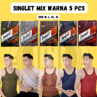 IYUNLAND Paket isi 5 Kaos Singlet Tanktop Pria Dewasa Murah Kaos Dalam Pria Warna Warni Singlet Pria