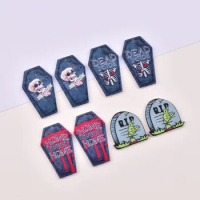 10pcs/pack Halloween Grave Bloody Skull Acrylic Charms for Earring Necklace Jewelry DIY Making