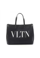 Valentino Pre-Loved Valentino VLTN Rockstud Handbag tote bag canvas leather black