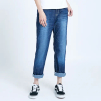 【EDWIN】女裝 503 BASIC輕柔直筒伸縮牛仔褲(中古藍)