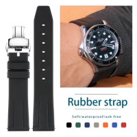 Fluororubber strap Quick disassembly Silicone rubber watch strap diving watch strap18/19/20/21/22mm for longines omega Seiko