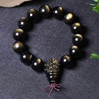 開光 天然金曜石手鏈 金曜石貔貅手鏈 金曜石念珠佛珠手鏈