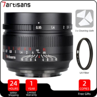 7artisans 50mm F0.95 APS-C Manual Fixed Large Aperture Lens for Sony E Fuji X Canon EOS-M Nikon Z M4/3 Mount Camera Lente