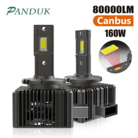 PANDUK D1S LED D2S D2R D3S D4S D4R D5S D8S LED Lights For Car Headlights 160W 80000LM Canbus Turbo LED Bulbs 6000K Plug&amp;Play