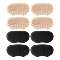 4pairs Protector Self Adhesive Foot Care Heel Grips Soft Insert Pads Liners Non Slip Insoles Boots Thick Cushion Shoe Filler