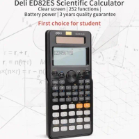 Kalkulator Sains Ilmiah Lanjutan Scientific Calculator Deli D82ES Plus