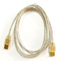 USB2.0 A公對A公 線長1.8M 鍍金透明雙隔離延長線/傳輸線- 2條/包 (含稅)【佑齊企業 iCmore】
