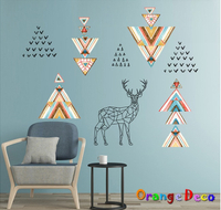 壁貼【橘果設計】幾何圖形鹿 DIY組合壁貼 牆貼 壁紙 室內設計 裝潢 無痕壁貼 佈置
